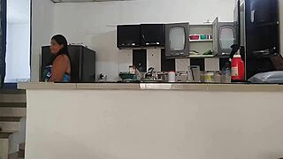 My perverted neighbor comes over for sugar and ends up pounding my huge ass with his hard cock