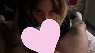 Petite Cute Mexican Goth Girl in Glasses Submits to Huge Monster Cock Deepthroat and Sloppy Ball Licking in Wet POV Interracial Blowjob