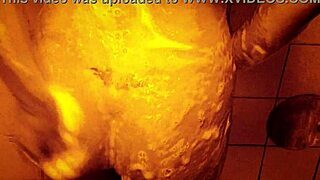 sexy milf relaxes in wet slow motion shower showing ass and tits solo