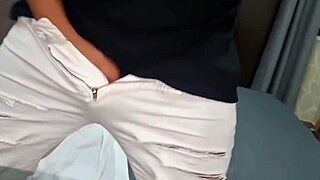 Horny guy jerks huge cock with cumshot and moans craving to suck big dick