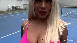 Supposed to practice serve but swallowed his huge cock instead