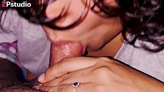 Suck my cock sensually, he says to the amateur Latina housewife before cumming in her mouth during swinger group.