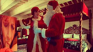 intriguing mature carmen contrasts july christmas with dildo cock orgasms