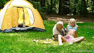 Playful blonde babe lovita fate enjoys outdoor party with deepthroat handjob and doggystyle riding to cum on ass