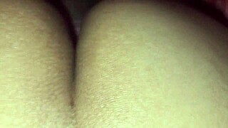 Curvy brunette wife shows off fat Mexican ass