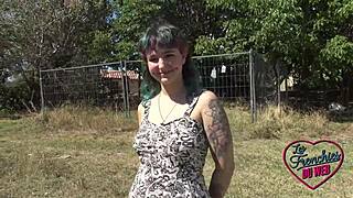 chubby french slut khala enjoys webcam threesome with european brunettes in outdoor group fun.
