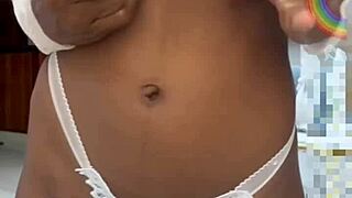 petite young babe with big ass and tits shakes her narrow ass on a crazy giant dildo