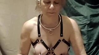 in 2025 that french maid slave gets bound in harness with handcuffs for dirty talk masturbation outdoors