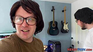 This busty Brit casually tricks a dweeb into some head action during a wild encounter