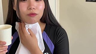 Energetic Japanese babe, want to get fucked romantically in this hotel amateur video?