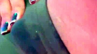 intriguing contrast as husband films wife giving ass and cumming on huge cock