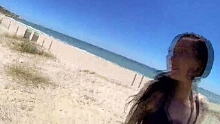 hey sexy milf, wanna spread those fishnet stockings for my fingers in your gaping asshole on the beach?