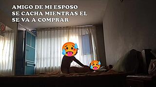 amigo se mete a la cama mientras mi esposo se va a capacitacion y alquilamos dos camas para todos