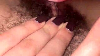 Hey, wanna see me, this babe, having fun alone with my fingers in hairy pussy for solo POV masturbation and handjob?
