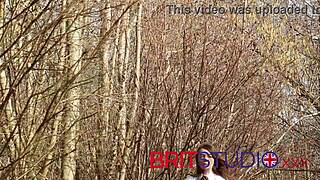 young british teen using the toilet while bathing