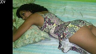 Curly Brazilian Housewife Teases With Shaved Wet Pussy And Small Waist In Fishnets