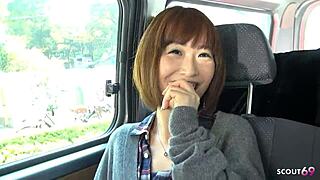 oh gosh petite asian girl pickup by stranger old guy for first suck in car