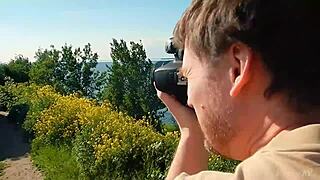 hey spunky teen 18+ model you're getting naked outdoors in miniskirt for sensual photoshoot