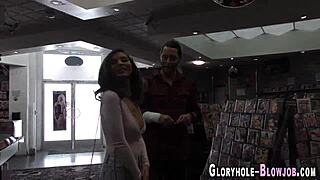 Ethnic babe, you sucking and tugging that big cock at the gloryhole?