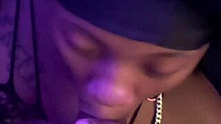 Ebony Beauty Gets Facial from Big Cock Licking and Fucking