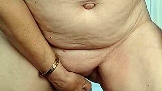 Amateur Housewife Rides Dildo to Orgasm with Naughty Tits.