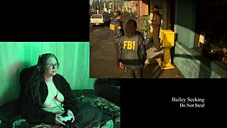 Glasses-Wearing Big Natural Tits Brunette with Belly Tattoo Plays Naked Alan Wake 2 Through Part 2