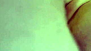 gently embraced skinny babe on bed in extreme close-up view