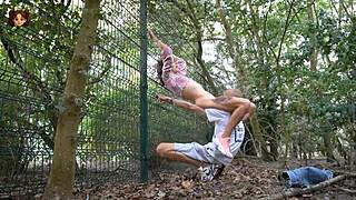 He went down on his girlfriend's wet pussy in a public park, making her orgasm outdoors.