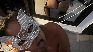 After a deepthroat blowjob, the Mexican swinger couple dives into intense anal action, culminating in a creampie that drips out, all captured for their amateur group adventure.