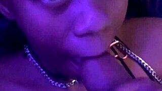 Ebony Beauty Gets Facial from Big Cock Licking and Fucking