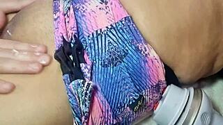 In this scene, a Brazilian MILF receives an intimate massage focused on her big clit and tits.