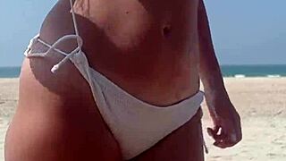 I felt so exposed peeing in my white bikini on the public beach