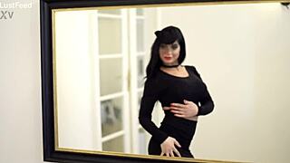 Slutty big ass girlfriend in stockings and cosplay gives cum in mouth blowjob