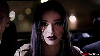 why does this petite 18+ submit her young body to two suited men fingering her small tits in hardcore 3some submission