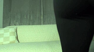 Wow! Big ass Pinay Latin wife teases camel toe in leggings for pussy play masturbation in 4K.