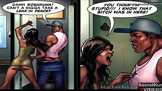 African Comic Featuring Kardashian Cheating With BBC Interracial Gangbang And Angry Wife Catching Lipstick On Dick