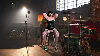 granny carmen slips into double penetration with dildo and vibrator for intense solo orgasm