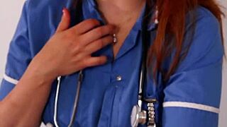 Nurse Greene casually treats her patient to a slippery oily handjob in the hospital