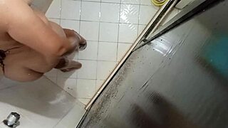 Chubby Curly Cuñada In The Shower