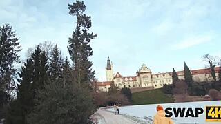 Swap4k Sunday Walk Turns into First Threesome with Hot Latina Wife Sharing Huge Cock in Bed