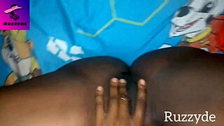 She touches her unwashed creamy early morning pussy in the garage. Ruzzyde gropes and masturbates there.