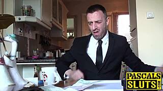 Ugh, spit on my face harder while you torment my bound body and fuck my ass raw, you dominant beast!