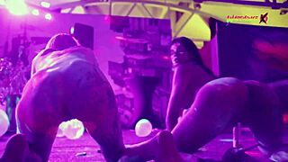 neon party gets wilder... girls fuckin and screamin with pleasure all over the place!