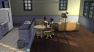 Nude girl rides friend like a horse on desk