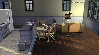 Nude girl rides friend like a horse on desk