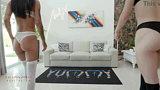 cute latina teens bruna santos and breiny zoe in hardcore orgy with five big cocks