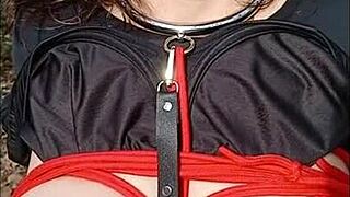 Look at this French amateur slave bound in Broceliande forest for total submission and doggystyle action.