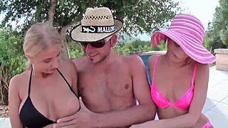 Who Knew a Blonde Teen 18+ Could Take Big White Cock and Dildo for Double Penetration in Outdoor Anal Action?