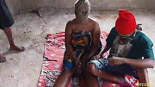 Two Big Black Cocks Pamper Big Ass Wife to Erotic Group Sex in Garden