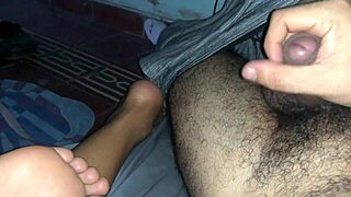 sweet footjob with early morning fucking and feet play